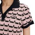 Fred Perry Polo Shirt Womens Dusty Rose Pink Amy Winehouse Printed S/s Polo