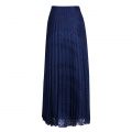 Womens Blue Spot Pleated Maxi Skirt 78018 by Emporio Armani from Hurleys