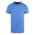 Mens Blue Spell RWB Tipped Pique S/s T Shirt 135488 by Tommy Hilfiger from Hurleys