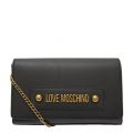 Womens Black Smooth Flat Crossbody Bag 53192 by Love Moschino from Hurleys