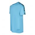 Moschino T Shirt Mens Light Blue Logo Tape S/s T Shirt