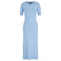 Armani Exchange Dress Womens Light Blue Knitted Midi Dress