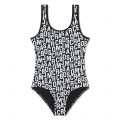 Marc Jacobs Swimsuit Girls Black Logo Print Swimsuit