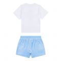 Juicy Couture Set Girls White/Blue Diamond Tee + Shorts Set