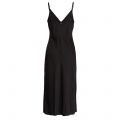 Armani Exchange Midi Dress Womens Black Satin Cami Midi Dress