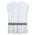 DKNY Dress Girls White Towelling Logo Dress
