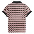 Fred Perry Polo Shirt Womens Dusty Rose Pink Amy Winehouse Printed S/s Polo