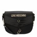 Womens Black Textured Saddle Crossbody Bag 75551 by Love Moschino from Hurleys