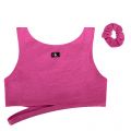 Womens Bold Pink Monogram Texture Crop Top 136137 by Calvin Klein from Hurleys