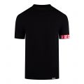 DSQUARED2 T Shirt Mens Black/Red Tape S/s T Shirt