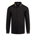 Versace Jeans Couture Shirt Mens Black Baroque Trim L/s Shirt 
