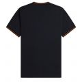 Mens Navy/Caramel Twin Tipped S/s T Shirt 137485 by Fred Perry from Hurleys