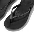 FitFlops Sandals Womens Black Iqushion Sparkle Flip Flops 