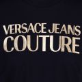 Versace Jean Couture Womens Black/Gold Thick Foil Logo S/s T Shirt