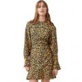 French Connection Dress Womens Forest Green Aleezia Flavia Textured Dress