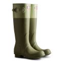 Hunter Wellies Womens Lichen Green/Muffled Green Tall Colour Block Boots | Hurleys