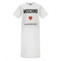 Moschino Midi Dress Girls White Logo Heart Midi Dress