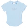 Juicy Couture T Shirt Womens Powder Blue Shrunken Diamante S/s T Shirt