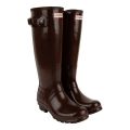 Hunter Womens Brown Black Original Tall Gloss Boots