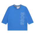 BOSS T Shirt Boys Blue Outline Logo L/s T Shirt