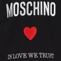 Moschino T Shirt Girls Black Logo Heart S/s T Shirt 