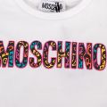 Moschino T Shirt Girls White Animal Logo S/s T