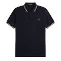 Fred Perry Polo Mens Navy/White/Stone Twin Tipped S/s Polo