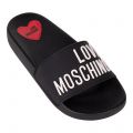 Love Moschino Slides Womens Black/White Logo Branded Slides
