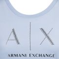 Armani Exchange T Shirt Womens Light Blue Scoop Neck Logo S/s T Shirt 