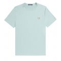 Mens Silver Blue/Dark Caramel Plain S/s T Shirt 137490 by Fred Perry from Hurleys
