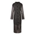 Armani Exchange Dress Womens Black/Gold Metallic Jacquard Chiffon Dress