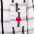 HUGO Overshirt Mens Off White Emmond Check Zip Overshirt