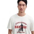 Barbour International T Shirt Mens Whisper White Speedway SMQ S/s T Shirt