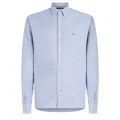 Tommy Hilfiger Shirt Mens Ultra Blue Oxford Dobby Reg Fit L/s Shirt