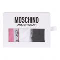 Moschino Briefs Womens Pink/White/Black Logo 3 Pack Briefs