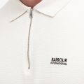 Barbour International Polo Mens Dove Grey Albury Texture Zip S/s Polo 