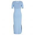 Armani Exchange Dress Womens Light Blue Knitted Midi Dress