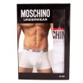 Mens White/Grey/Black Logo 3 Pack Trunks 130636 by Moschino from Hurleys