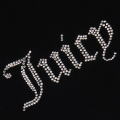 Juicy Couture T Shirt Womens Black Shrunken Diamante S/s T Shirt