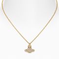 Vivienne Westwood Necklace Womens Gold/White CZ Nataline Pendant