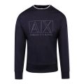 Armani Exchange Sweatshirt Mens Navy Outline Logo
