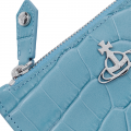 Vivienne Westwood Card Holder Womens Light Blue Embossed Croc Slim Card Holder