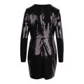 Armani Exchange Dress Womens Black Hot Fixed Sequin Bodycon Dress