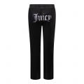 Juicy Couture Sweat Pants Womens Black Tina Diamante Velour Pants