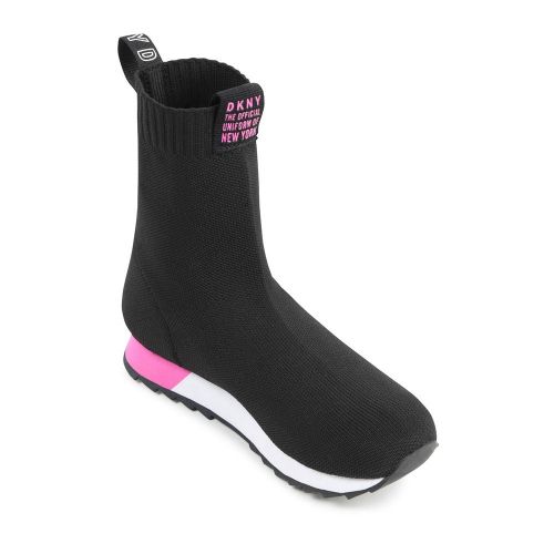 Girls Black Sock Knit Booties (29-38) 79169 by DKNY from Hurleys