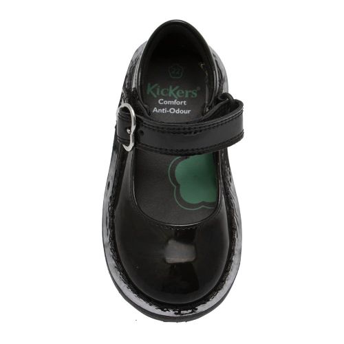 Kickers School Shoes Infant Black Patent Adlar Heart Mary Jane (5-12)