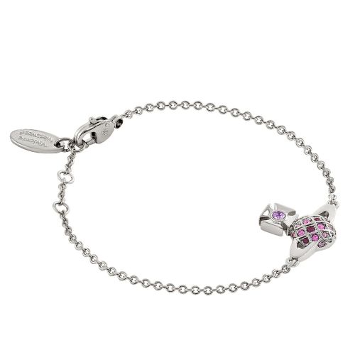 Vivienne Westwood Bracelet Womens Platinum/Violet/Amethyst Willa Bas Relief Bracelet 