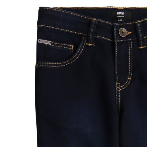Boys Dark Blue Branded Pockets Jeans 76292 by BOSS from Hurleys