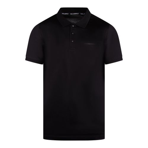 Karl Lagerfeld Polo Shirt Mens Black Small Chest Logo S/s Polo Shirt