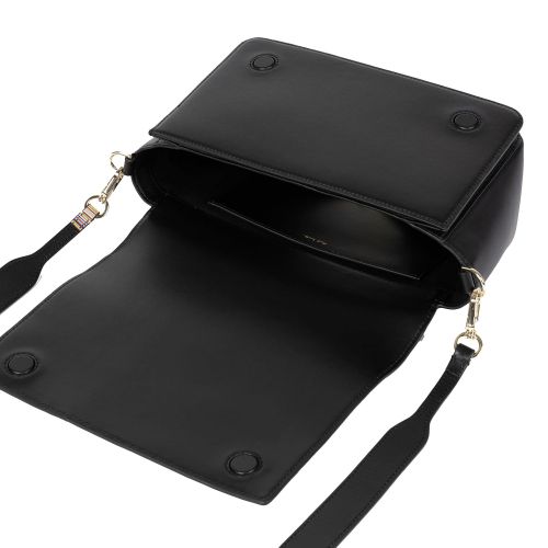 PS Paul Smith Crossbody Bag Womens Black Stripe Detail Flap Crossbody Bag